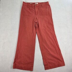 Loft Outlet Palmer Wide Leg Pants Womens 12 Terracotta Burnt Orange High Rise